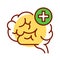 Improving brain activity color line icon. Exercising the brain to improve memory, focus, or daily functionality. Pictogram for web