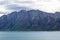 Inaccessible cliffs on Hawea lake. New Zealand