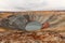 Inactive diamond mine. Kimberlite pipe, one of the deepest quarries in the world