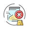 inadmissible evidence crime color icon vector illustration