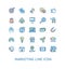 Inbound Marketing Color Thin Line Icon Set. Vector