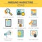 Inbound Marketing Vector Icons with organic search, ppc, blog content