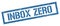 INBOX ZERO blue grungy rectangle stamp