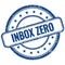 INBOX ZERO text on blue grungy round rubber stamp