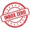 INBOX ZERO text on red grungy round rubber stamp