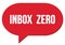 INBOX  ZERO text written in a red speech bubble