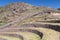 Inca agricultural terraces and village ruins in Pisaq, Peru