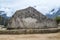 Inca ceremonial rock at the Machu Picchu archaeological site near Cusco, Peru