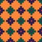 Inca crosses, squares, checks seamless pattern. Ethnic ornament. Folk background. Geometric wallpaper. Tribal motif. Ancient