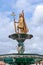 Inca fountain in the Plaza de Armas of Cusco. Peru