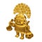 Inca indian ritual figurine from gold, a symbol of sacrifice is on a white background. Vector illustration.