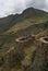 Inca ruin in harsh andes landscape