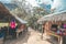 Inca Trail, Peru: August 11th, 2018:The grocery shops passing through the Inca Trail, selling drinks, biscuits, water, etc