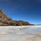 Incahuasi Island is a hilly and rocky outcrop of land with many giant cacti, situated in the middle of Salar de Uyuni, Bolivia