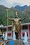 Incan God Statue in the main square of Aguas Calientes City