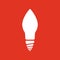 The incandescent lamp icon. Lamp and bulb, lightbulb, filament lamp, glow-lamp, light bulb symbol.UI. Web. Logo. Sign