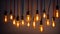 Incandescent light bulbs close design electric technology glowing filament lightbulb illuminated