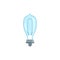 Incandescent retro light bulb with wire, flat vector illustration isolated.
