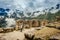 Incas architecture in front of Huayna Picchu