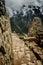 Incas architecture in front of Huayna Picchu