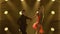 Incendiary rumba performed by male and female partners in ballroom dancing. Couple of dancers dancing passionately in a