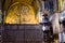 Incense burner foreground, Tree of Jesse background inside St. Mark`s Basilica.