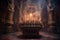 incense burning in ornate temple altar