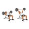 Incline barbell bench press exercise. Flat vector