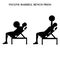 Incline barbell bench press workout exercise vector illustration silhouette