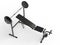 Incline bench with barbell weight - top perspective view