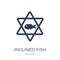 Inclined Fish icon. Trendy flat vector Inclined Fish icon on white background from Religion collection