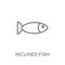 Inclined Fish linear icon. Modern outline Inclined Fish logo con