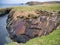 Inclined rock strata on coastal cliffs on the Ness of Hillswick, Northmavine, Shetland, UK