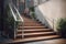 Inclusive architecture: wheelchair ramp over stairs