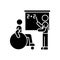 Inclusive education black glyph icon