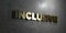 Inclusive - Gold text on black background - 3D rendered royalty free stock picture