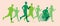 Inclusive people, running as a sport, silhouette vector stock illustration with a person with a prosthesis, a disabled person in a
