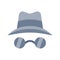 Incognito secret safe browsing anonymous single isolated icon with flat style