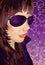 incognito woman girl sunglasses purple violet illustration