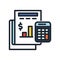 Income Calculation Simple Icon Color Illustration Design