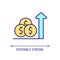 Income growth RGB color icon