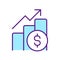 Income increase chart RGB color icon