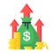 Income increase. Financial strategy, high return on investment, budget balance isolated vector illustration