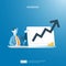 income salary rate increase concept illustration with people character and arrow. business profit growth, sale grow margin revenue