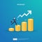 income salary rate increase concept illustration with people character and arrow. business profit growth, sale grow margin revenue