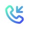 Incoming call pixel perfect gradient linear ui icon