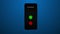 Incoming Call Ringing Phone 4K Animation with Blue Gradient Background Seamless Loop.