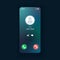 Incoming call smartphone interface vector template