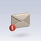 Incoming mail 3d icon. receive mail. unread mail 3d illustration