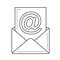 Incoming mail line icon.